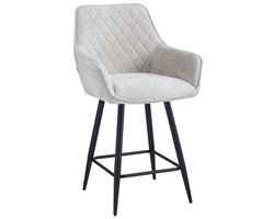 Colenis® - Belissima Barkruk - Set Van 2 - Beige - Chenille Stof - Design - Barstoel