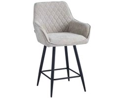 Colenis® - Belissima Barkruk - Set Van 2 - Taupe - Chenille Stof - Design - Barstoel