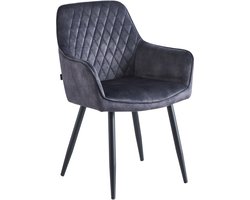 Colenis® - Beverly Eetkamerstoel - Set Van 4 - Antraciet - Vintage Velvet - Design