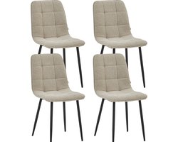 Colenis - Ela Eetkamerstoel - Set Van 4 - Beige - Bouclé - Design