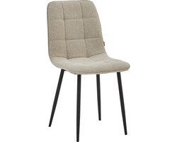 Colenis® - Ela Eetkamerstoel - Set Van 4 - Beige - Bouclé - Industrieel