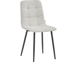 Colenis® - Ela Eetkamerstoel - Set Van 4 - Beige - Linnen Stof - Industrieel