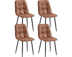 Colenis - Ela Eetkamerstoel - Set Van 4 - Cognac - Microvezel - Design