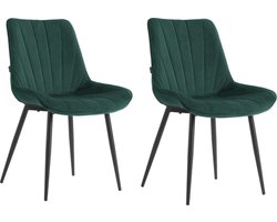 Colenis® - Lesedi Eetkamerstoel - Set Van 2 - Groen - Velvet
