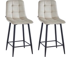 Colenis® - Luciano Barkruk - Set Van 2 - Beige - Fluweel - Velvet - Design