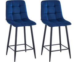 Colenis® - Luciano Barkruk - Set Van 2 - Blauw - Fluweel - Velvet - Design