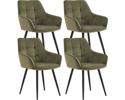 Colenis® - Oriana Eetkamerstoel - Set Van 4 - Groen - Velvet - Fabb - Industrieel - Design