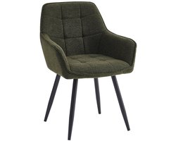 Colenis® - Oriana Eetkamerstoel - Set van 6 - Groen - Bouclé