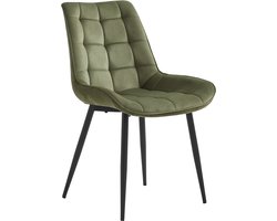 Colenis® - Quadra Eetkamerstoel - Set Van 4 - Groen - Fabb Stof - Industrieel