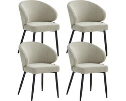 Colenis® - Ruby Eetkamerstoel - Set Van 4 – Beige – Bouclé - Design