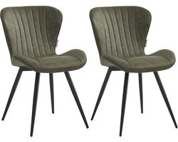 Colenis® - Star Eetkamerstoel - Set van 2 - Groen - Microvezel - Microfiber - Industrieel - Design - Eetkamerstoelen - Stoel