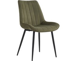 Colenis® - Verta Eetkamerstoel - Set Van 2 - Groen - Velvet - Fabb - Industrieel