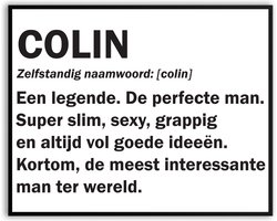 Colin Woordenboek Fotolijst met glas 50 x 70 cm - Prachtige kwaliteit - jarig - verjaardag - kado - Canvas - incl ophangsysteem - Poster - Grappig - cadeau