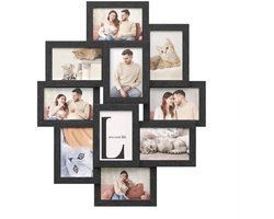 Collagefotolijst voor 10 foto's - 10 x 15 cm - Moderne fotolijst voor herinneringen - Eenvoudige montage - Duurzaam en robuust - Perfecte binnenhuisdecoratie