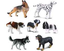 Collecta Set van 7 hondenbeeldjes, huisdieren 3+