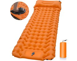Collox Buiten Slaapkussen - 1 persoons - Camping Opblaasbare Matras met Kussens - Ultralicht Opklapbaar Luchtkussen voor Wandelen en Trekking - oranje