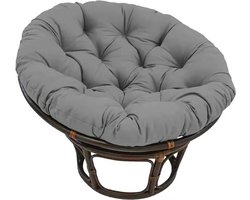 Collox Draaistoel - Fauteuil - Eierstoel - Rotan stoel - Draaibaar loungestoel - Donker grijs - 90 x 90 cm