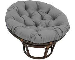 Collox Draaistoel - Fauteuil - Eierstoel - Rotan stoel - Draaibaar loungestoel - Donker grijs - 90 x 90 cm
