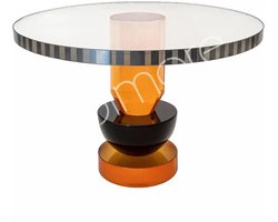 Colmore-Bord op voet-oranje/zwart kristalglas 22x22x12cm