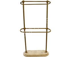 Colmore by Diga Handdoekrek met witte marmeren basis, roestvrij staal / FROZENGOLD, 55x20x94.