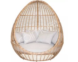 Colmore by Diga Outdoor sun lounger natural w/cushions ALU/PE WICKER 180x175
