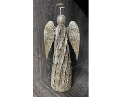 Colmore Engel Gloria Goud 34 cm - Decoratieve Engel - Kerstdecoratie - Staand Beeld - Metaal - Woonaccessoire