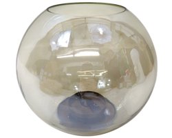 Colmore windlicht BAL van glas Ø 25cm x H 21cm met metalen voet kandelaar - Kaarshouder
