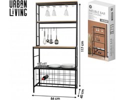 "COLORADO" BARKAST 4 PLANKEN EN 6 HANGENDE GLAZENREKKEN 84X40X177CM