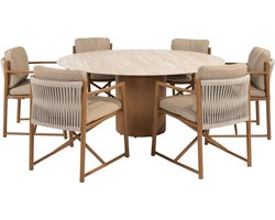 Colorado Marina dining tuinset 160xH75 cm rond 7 delig keramiek amber 4 Seasons Outdoor