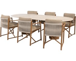 Colorado Marina dining tuinset 240x105xH75 cm 7 delig keramiek amber 4 Seasons Outdoor