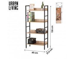 COLORADO - Open opbergrek met 4 legplanken - 60 x 28 x H126 cm