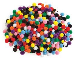 Colorations mini pom poms knutselset - 450 stuks in regenboogkleuren.
