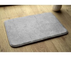 Coloray Badmat - Grijs Badkamer Kleed - Grijs beton Luxe Badmat - Antislip - Toiletmat - Bad Mat - Polyester - 75x45 cm