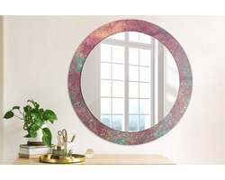 Coloray Bedrukte Spiegel - Festival van kleuren Spiegel Lijst Met Print - 70 cm - Paars Bedrukte Spiegel - Spiegel Lijst Met Print - Spiegel Met Print - Wandspiegel Met Print