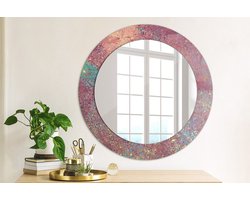 Coloray Bedrukte Spiegel - Festival van kleuren Spiegel Met Bedrukte Lijst - 60 cm - Paars Bedrukte Spiegel - Spiegel Met Bedrukte Lijst - Spiegel Met Decoratie - Spiegel Lijst Met Print