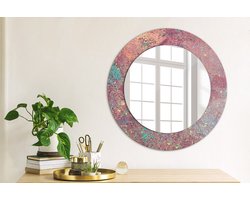 Coloray Bedrukte Spiegel - Festival van kleuren Wandspiegel Decoratieve Print - 50 cm - Paars Bedrukte Spiegel - Wandspiegel Decoratieve Print - Bedrukte Spiegel - Spiegel Met Bedrukte Lijst