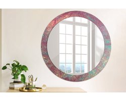 Coloray Bedrukte Spiegel - Festival van kleuren Wandspiegel Met Print - 80 cm - Paars Bedrukte Spiegel - Wandspiegel Met Print - Wandspiegel Decoratieve Print - Bedrukte Spiegel