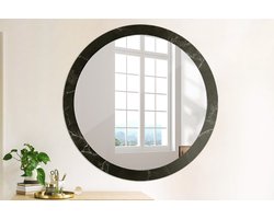 Coloray Bedrukte Spiegel - Marmeren steen Wandspiegel Decoratieve Print - 100 cm - Zwart Bedrukte Spiegel - Wandspiegel Decoratieve Print - Bedrukte Spiegel - Spiegel Met Bedrukte Lijst