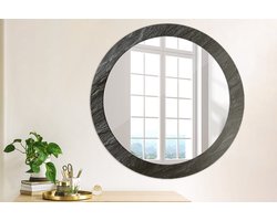 Coloray Bedrukte Spiegel - Zwarte steen Spiegel Met Print - 80 cm - Zwart Bedrukte Spiegel - Spiegel Met Print - Wandspiegel Met Print - Wandspiegel Decoratieve Print