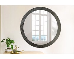 Coloray Bedrukte Spiegel - Zwarte steen Wandspiegel Decoratieve Print - 90 cm - Zwart Bedrukte Spiegel - Wandspiegel Decoratieve Print - Bedrukte Spiegel - Spiegel Met Bedrukte Lijst