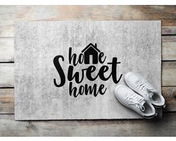 Coloray Buiten Deurmat - Grijs Polyamide Deurmat - Sweet Home Beton Deurmat Met Rubber Onderkant - Entree Inspiratie - Zomer Buitenmat - Design Schoonloopmat Voor Entree - 60x40 cm