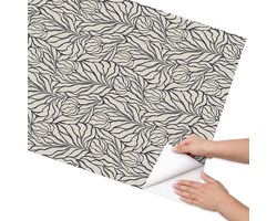 Coloray Meubel Wrap Folie - Beige Meubelfolie - 75x150 cm - Decoratiefolie Zelfklevend Samenstelling van de bladeren - Meubelfolie Zelfklevend - Minimalist Meubelfolie - Wrapfolie Keuken - Wanddecoratie - Achtergronden en patronen