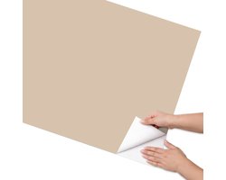 Coloray Meubel Wrap Folie - Beige Meubelfolie - 75x150 cm - Meubelfolie Zelfklevend Beige-oranje - Wrapfolie Keuken - Minimalist Meubelfolie - Decoratiefolie - Tafeldecoratie - Achtergronden en patronen