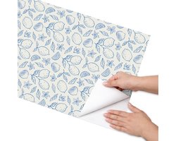 Coloray Meubel Wrap Folie - Blauw Meubelfolie - 50x100 cm - Meubel Wrap Folie Citruspatroon - Plakfolie Meubels - Minimalist Meubelfolie - Decoratiefolie Zelfklevend - Slaapkamer decoratie - Achtergronden en patronen