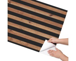 Coloray Meubel Wrap Folie - Bruin Meubelfolie - 75x150 cm - Meubel Wrap Folie Houten latten - Plakfolie Meubels - Industrieel / Loft Meubelfolie - Decoratiefolie Zelfklevend - Slaapkamer decoratie - Texturen