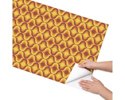 Coloray Meubel Wrap Folie - Geel Meubelfolie - 65x130 cm - Plakfolie Meubels Levenspatroon - Decoratiefolie Zelfklevend - Retro Meubelfolie - Meubelfolie Zelfklevend - Badkamer decoratie - Achtergronden en patronen