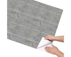 Coloray Meubel Wrap Folie - Grijs Meubelfolie - 75x150 cm - Meubel Wrap Folie Houtstructuur - Plakfolie Meubels - Industrieel / Loft Meubelfolie - Decoratiefolie Zelfklevend - Slaapkamer decoratie - Texturen
