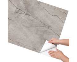 Coloray Meubel Wrap Folie - Grijs Meubelfolie - 75x150 cm - Meubel Wrap Folie Marmeren elegantie - Plakfolie Meubels - Minimalist Meubelfolie - Decoratiefolie Zelfklevend - Slaapkamer decoratie - Texturen