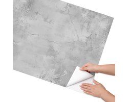 Coloray Meubel Wrap Folie - Grijs Meubelfolie - 75x150 cm - Plakfolie Meubels Grijze muur - Decoratiefolie Zelfklevend - Industrieel / Loft Meubelfolie - Meubelfolie Zelfklevend - Badkamer decoratie - Texturen