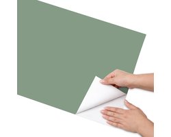 Coloray Meubel Wrap Folie - Groente Meubelfolie - 50x100 cm - Plakfolie Meubels Gedempt groen - Decoratiefolie Zelfklevend - Minimalist Meubelfolie - Meubelfolie Zelfklevend - Badkamer decoratie - Achtergronden en patronen